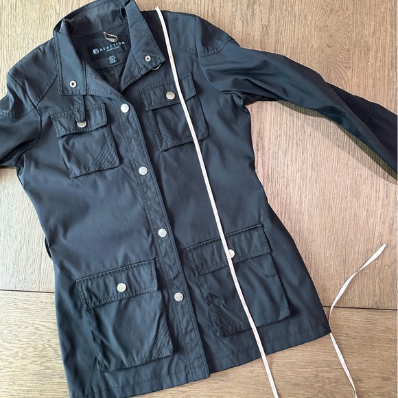Kenneth Cole Reaction Black Rain Jacket Size Medium - Picture 11 of 11